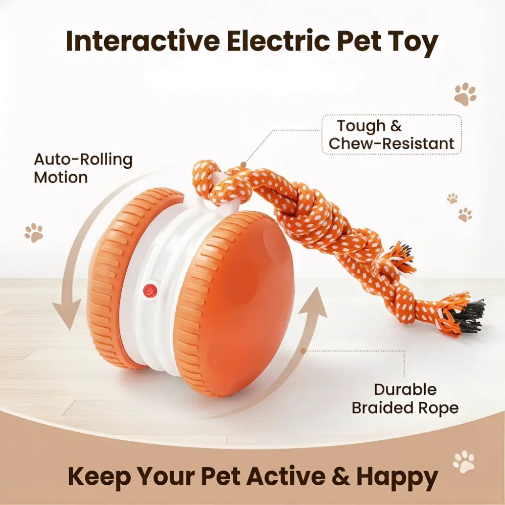#Summervibes #Petlovers Interactive Ball – Random Moving Electric Toy with Rope for Small, Medium & Large | Fun & Boredom Relief Motion-Activated Dog Stimulation Toy