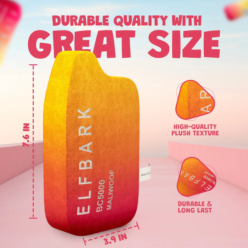 Parody Vape Dog Toy with Squeaker - Funny Puppy and Dog Toys for Small, Medium and Large Dogs