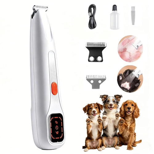 2026 New Pet Precision with LED Light Low Noise IP68 Waterproof Dual-Speed Motor 18Mm Blade 5000-6000 RPM Ultra Quiet 40Db Safe Trimming for Sensitive Zones Trimmer Hair Professional Dog Set Cat