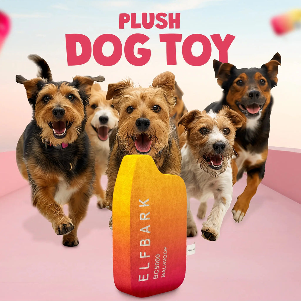 Parody Vape Dog Toy with Squeaker - Funny Puppy and Dog Toys for Small, Medium and Large Dogs
