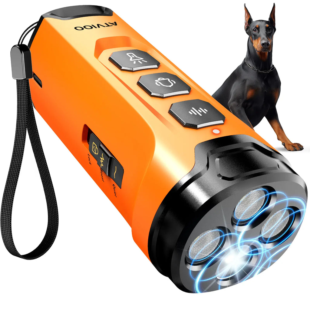 Dog Bark Deterrent Device, Ultrasonic Anti-Barking Devices with 3X Sonic Emitters, Dual-Frequency Bark Control, Flashlight & Sound Modes, Humane No-Bark Trainer, Safety Lock, USB-C Rechargeable #Summervibes #Petlovers