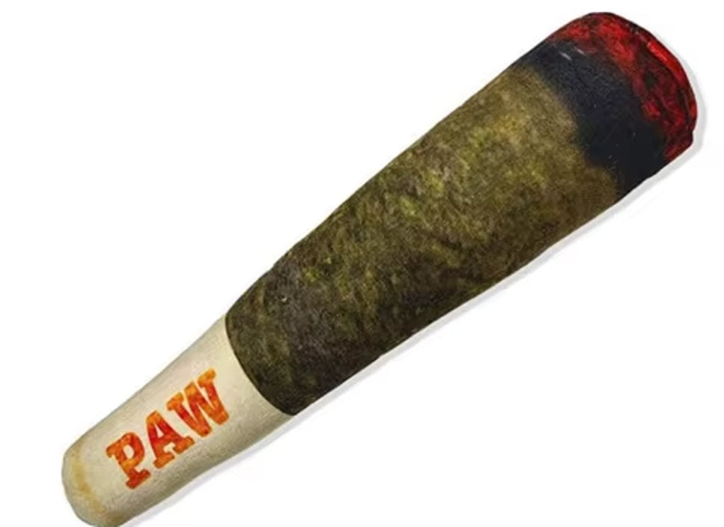 Cigar Plush Dog Toy - Squeaky Chew Toy for Small & Medium Dogs