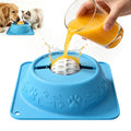 Slow Feeder Dog Bowl for Liquid Treats, Anti-Slip Lick Bowl, Bone Broth and Yogurt Puzzle Feeder, No Spill Pet Bowl Pup Lick Toy for Large Medium Small Dogs and Cats, Anxiety Relief, Blue #Summervibes