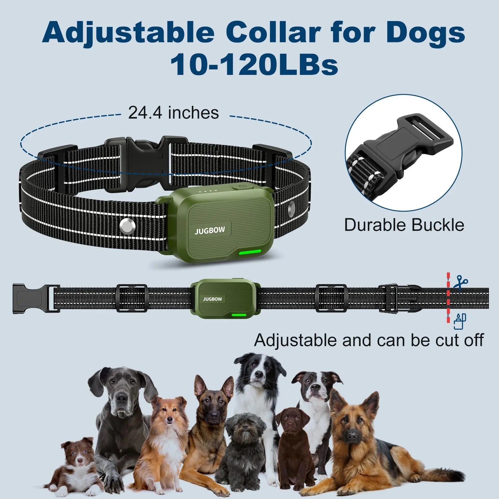 JUGBOW Dog Training Collar 4500FT Dog Training Behavior Aid, Remote IPX8 Waterproof with 4 Training Modes, Outdoor Rechargeable E-Collar DT61 #Summervibes #Petlovers