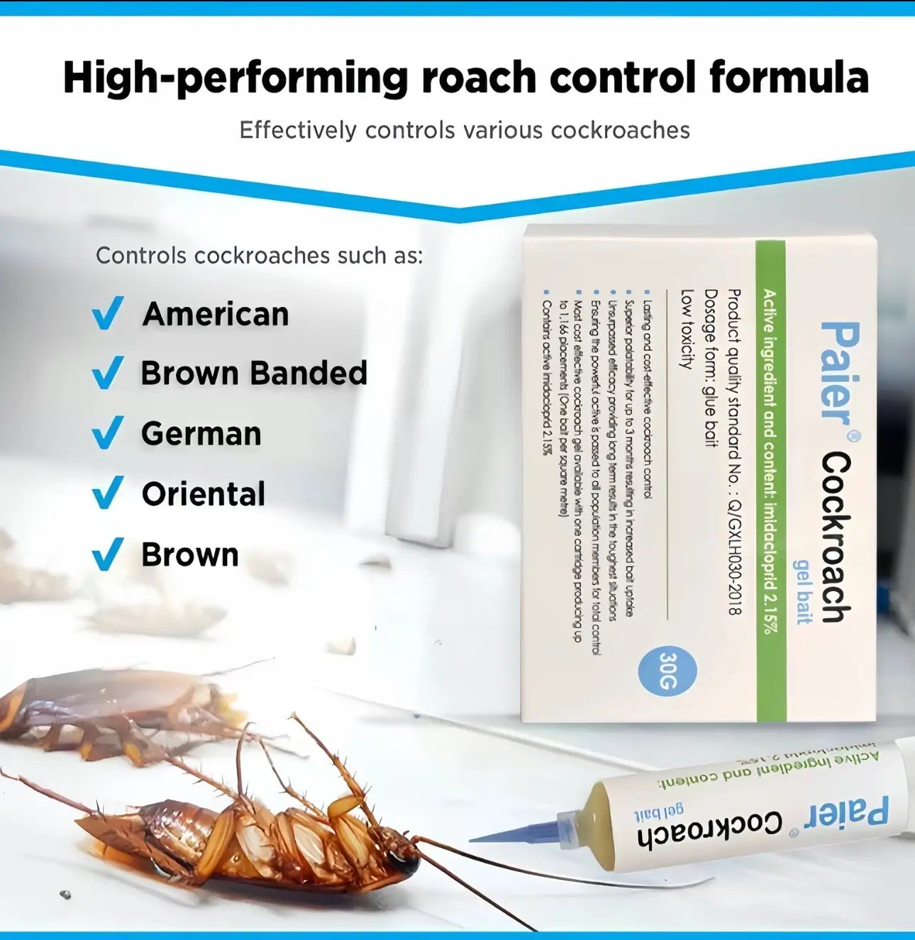 Indoor Cockroach Killer, Insect Repellent, Cockroach Control, Suitable for Both Indoor and Outdoor Use, Cockroach Killing Gel, Applicable to American Cockroaches, Cockroaches and Other Major Cockroach Species