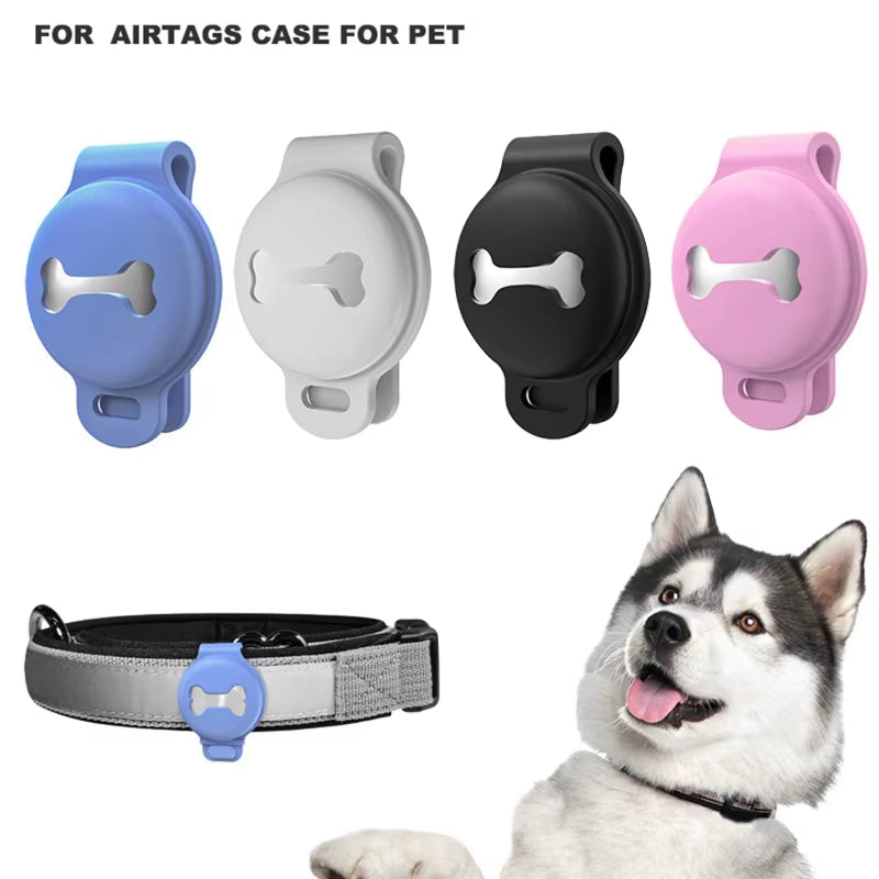 Air-Tag Dog Collar Holder Protective Cases for GPS Dog Silicone Air Tag Cover for MAX Wide 1.4" Pet Collar