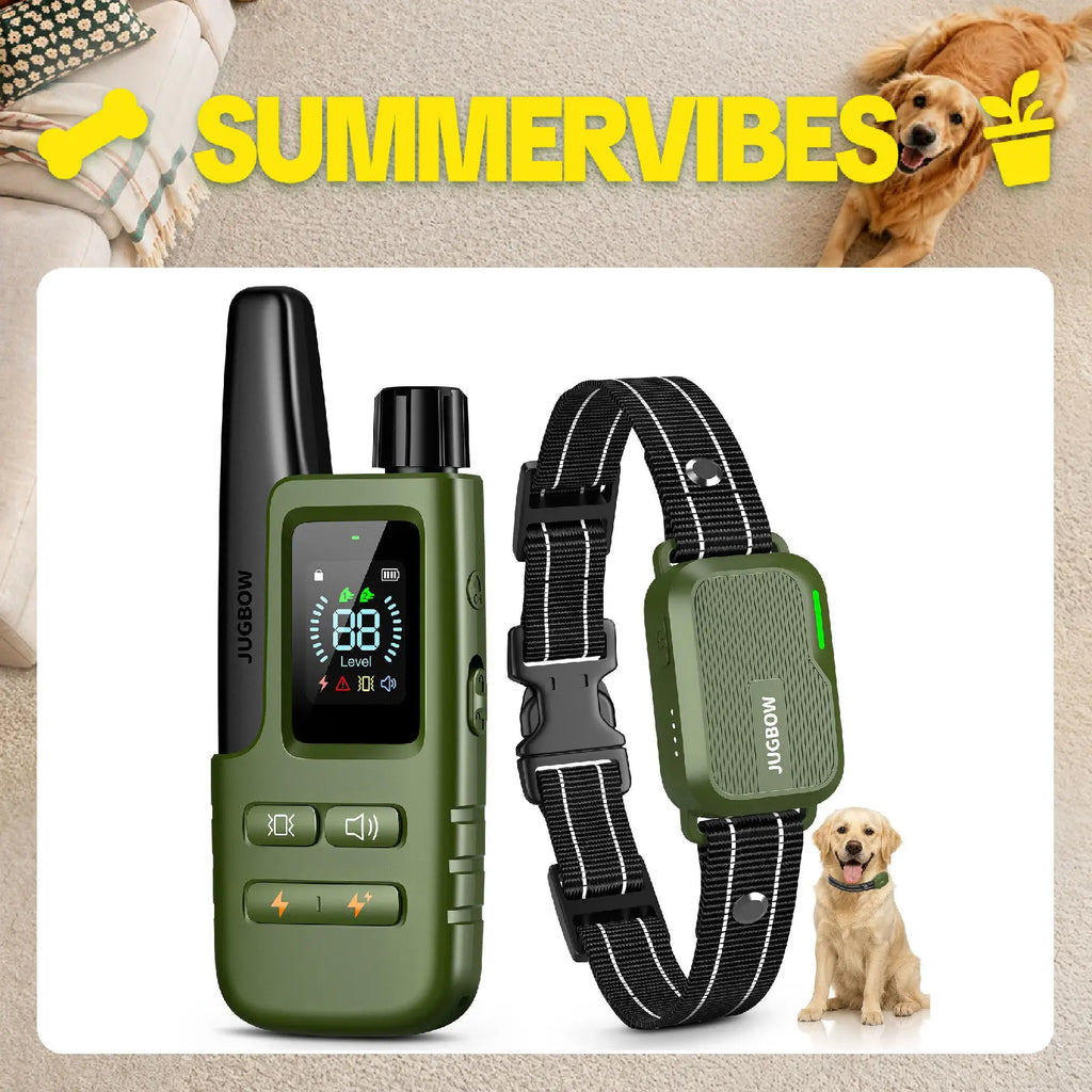 JUGBOW Dog Training Collar 4500FT Dog Training Behavior Aid, Remote IPX8 Waterproof with 4 Training Modes, Outdoor Rechargeable E-Collar DT61 #Summervibes #Petlovers