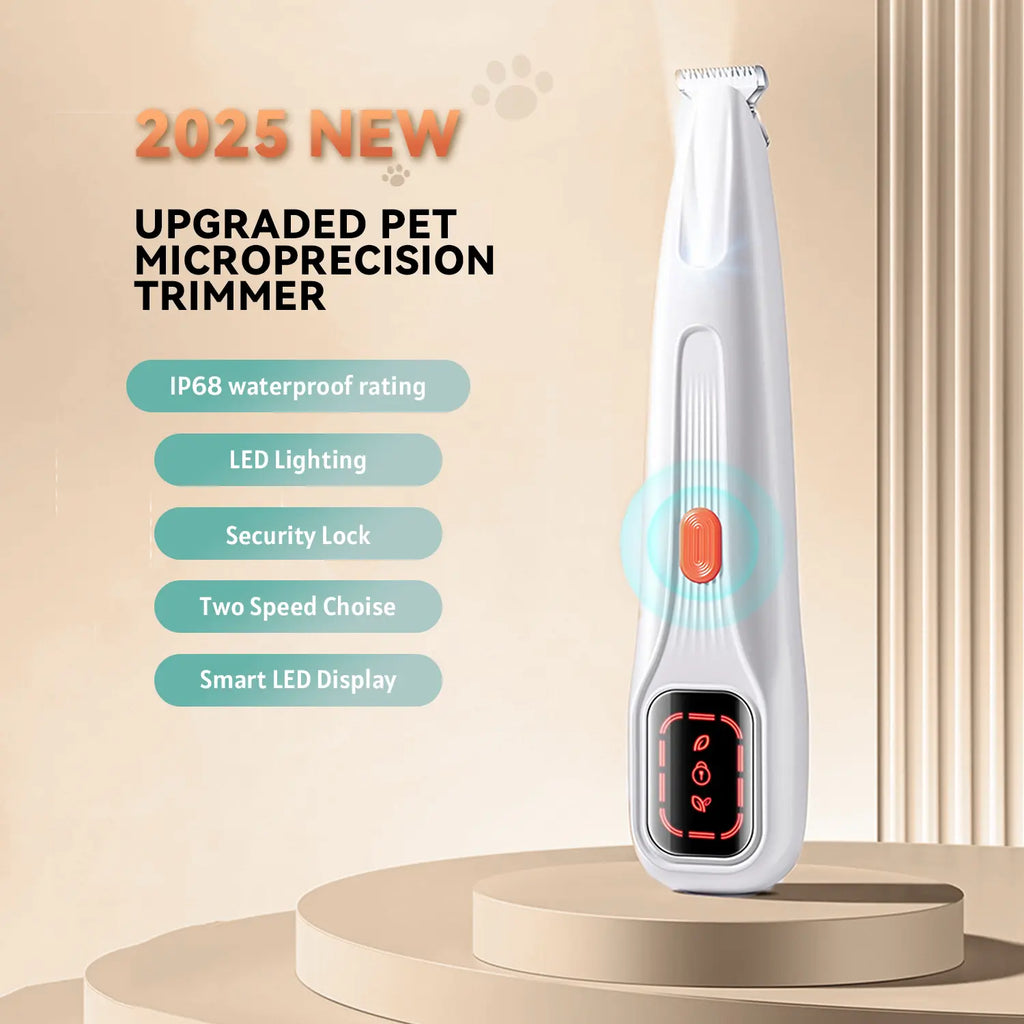 2026 New Pet Precision with LED Light Low Noise IP68 Waterproof Dual-Speed Motor 18Mm Blade 5000-6000 RPM Ultra Quiet 40Db Safe Trimming for Sensitive Zones Trimmer Hair Professional Dog Set Cat