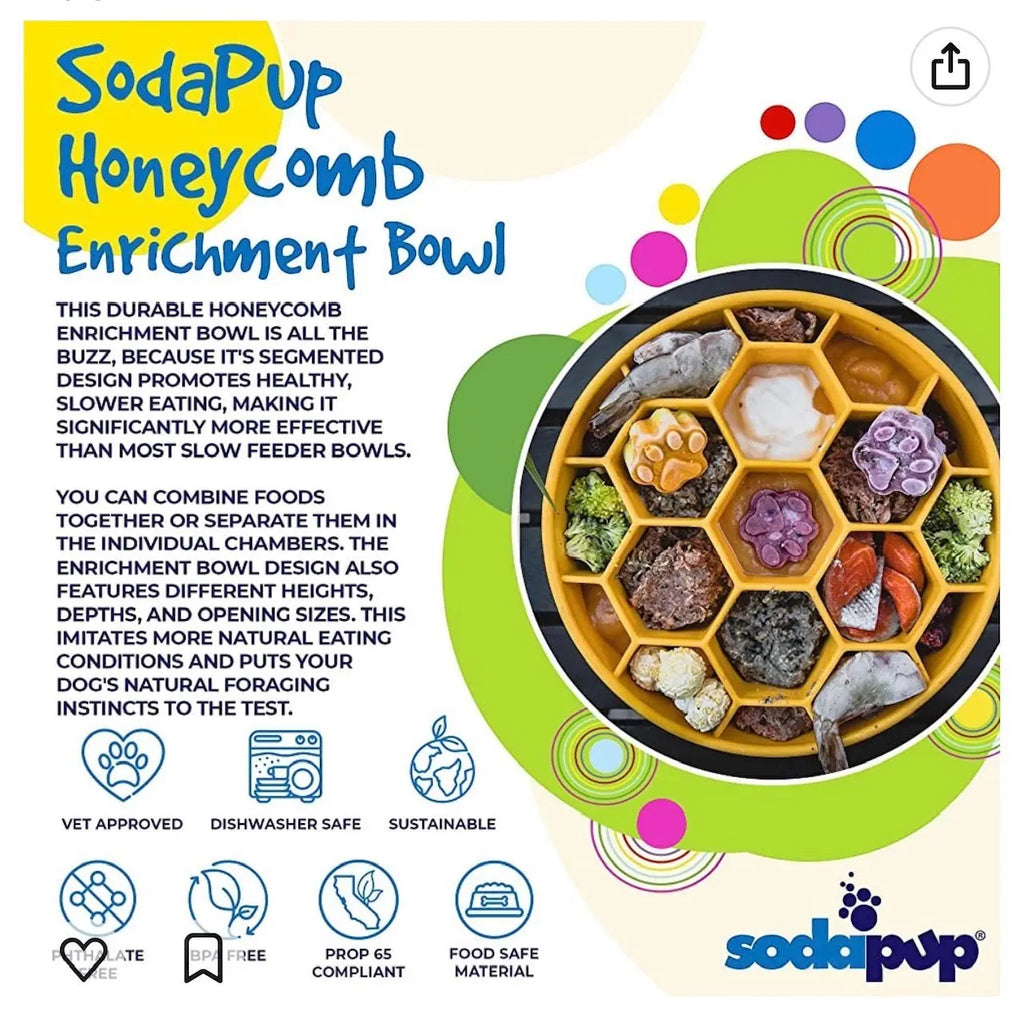 Honeycomb Slow Feeder Dog Bowl - Cosmetic Second - No Packaging - No Returns Feeding