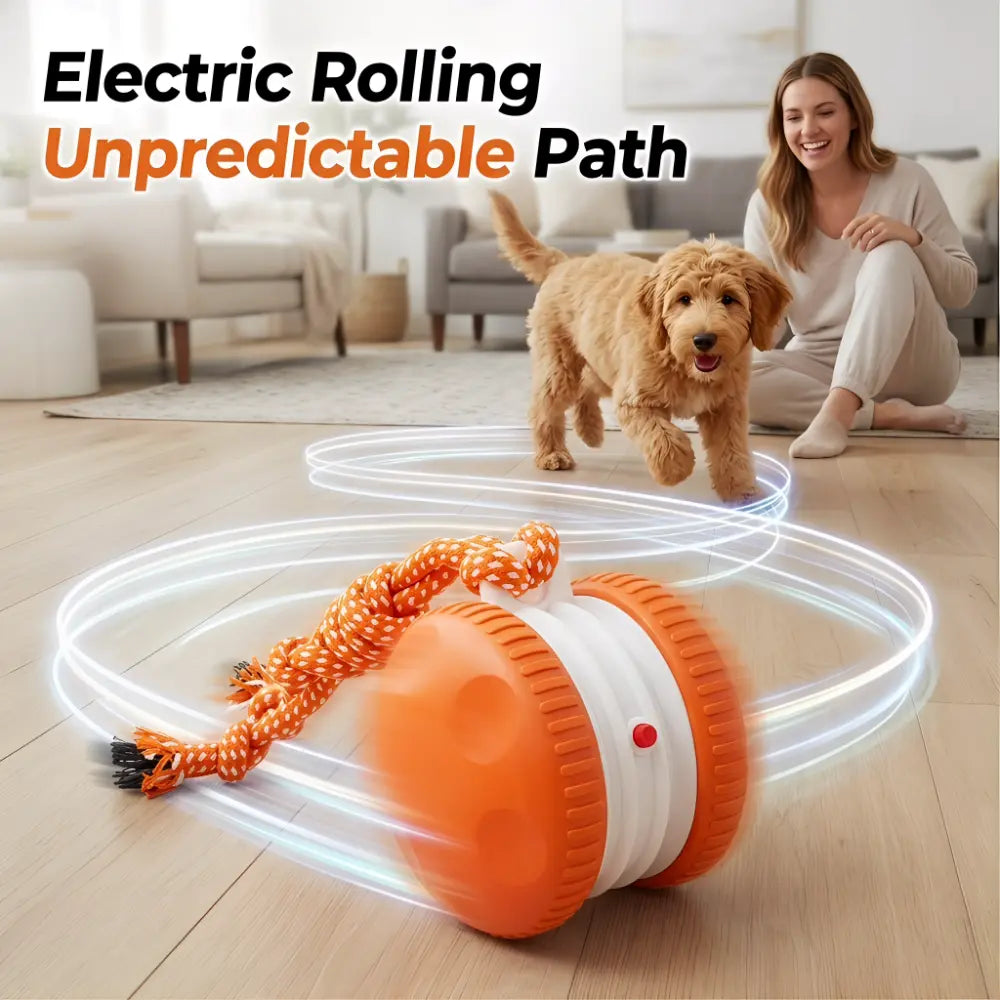 #Summervibes #Petlovers Interactive Ball – Random Moving Electric Toy with Rope for Small, Medium & Large | Fun & Boredom Relief Motion-Activated Dog Stimulation Toy