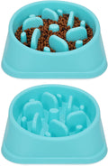 Set of 2 Slow Feeder Dog Bowls  anti Gulping Pet Slower Food Bowls Blue Interactive Puzzle Pet Bowls