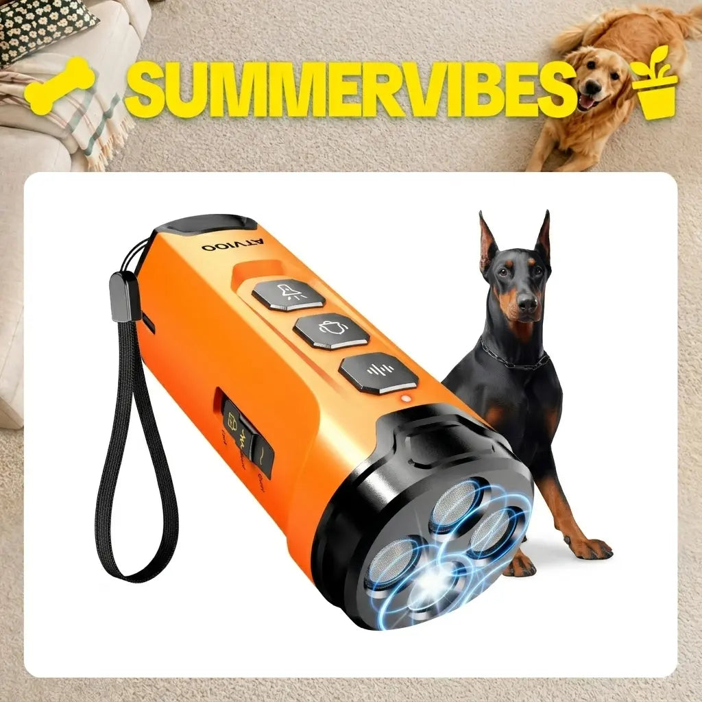 Dog Bark Deterrent Device, Ultrasonic Anti-Barking Devices with 3X Sonic Emitters, Dual-Frequency Bark Control, Flashlight & Sound Modes, Humane No-Bark Trainer, Safety Lock, USB-C Rechargeable #Summervibes #Petlovers