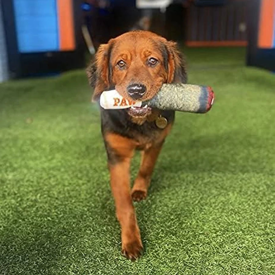 Cigar Plush Dog Toy - Squeaky Chew Toy for Small & Medium Dogs