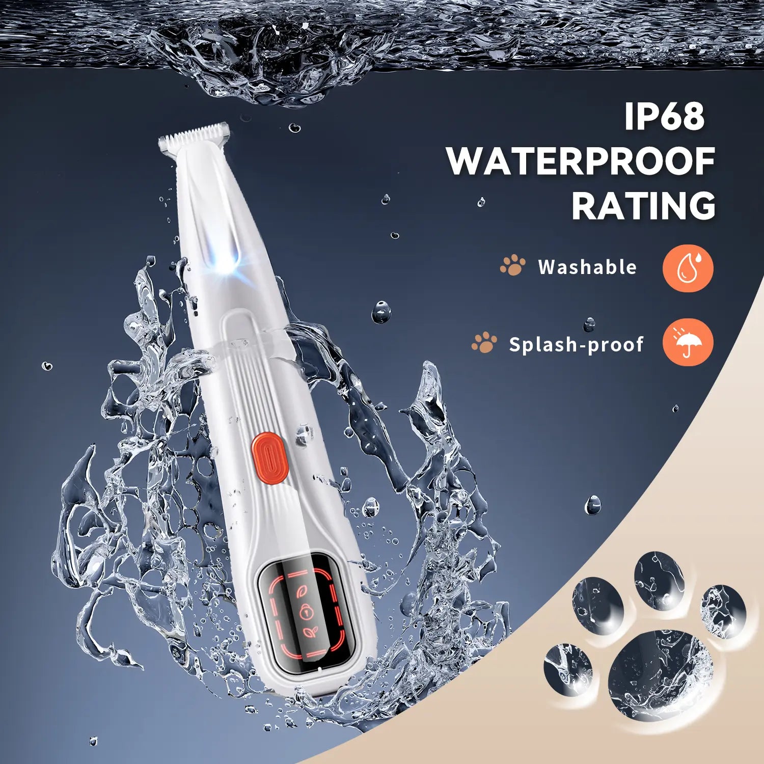 2026 New Pet Precision with LED Light Low Noise IP68 Waterproof Dual-Speed Motor 18Mm Blade 5000-6000 RPM Ultra Quiet 40Db Safe Trimming for Sensitive Zones Trimmer Hair Professional Dog Set Cat